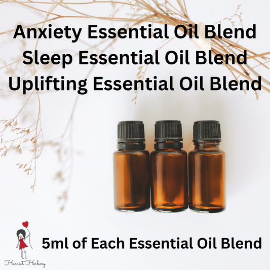 Essential Oil Blend Pack - 3 x 5ml Essential Oil Blends of Anxiety, Sleep & Uplifting