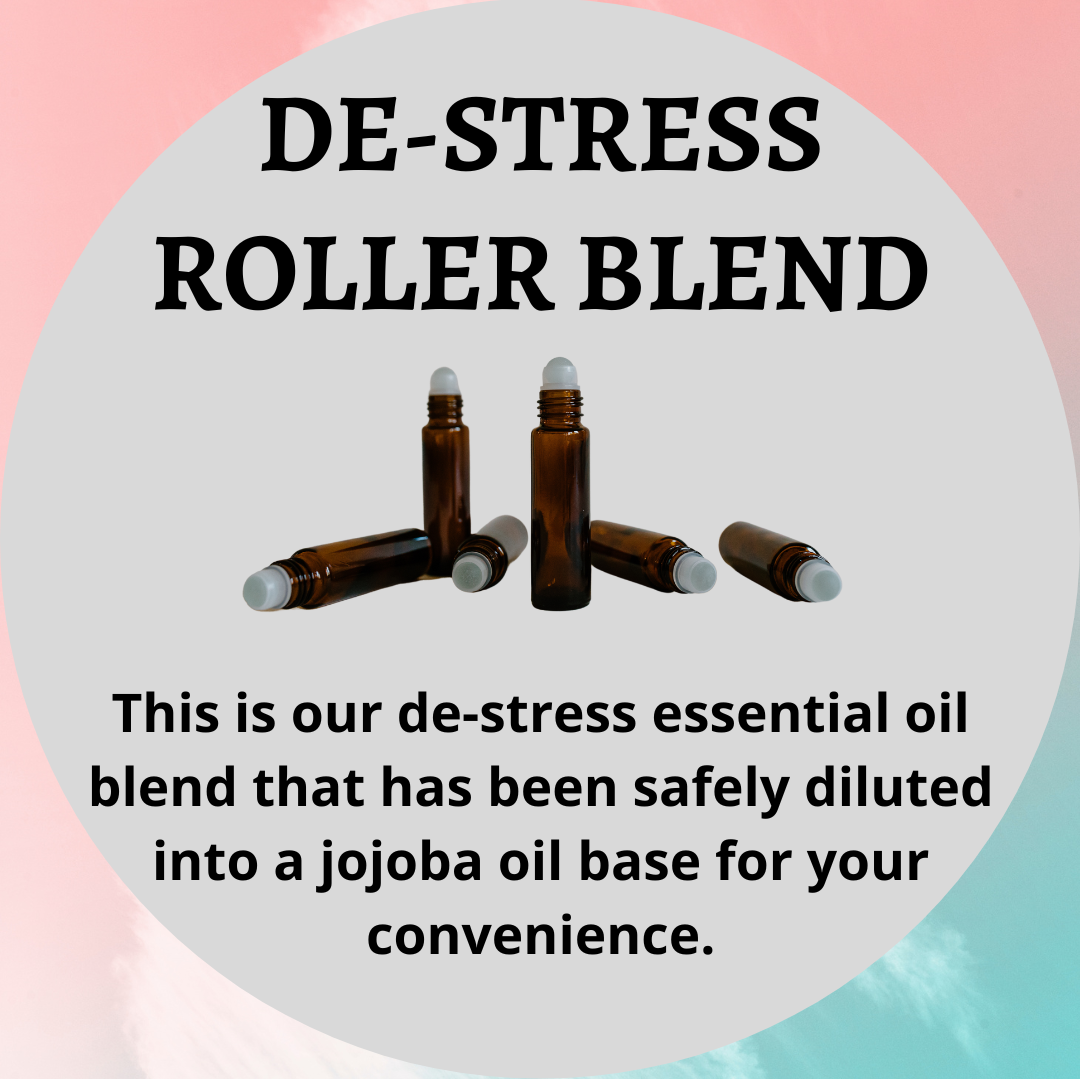 De-Stress Essential Oil Blend - Roller Bottle - 15ml